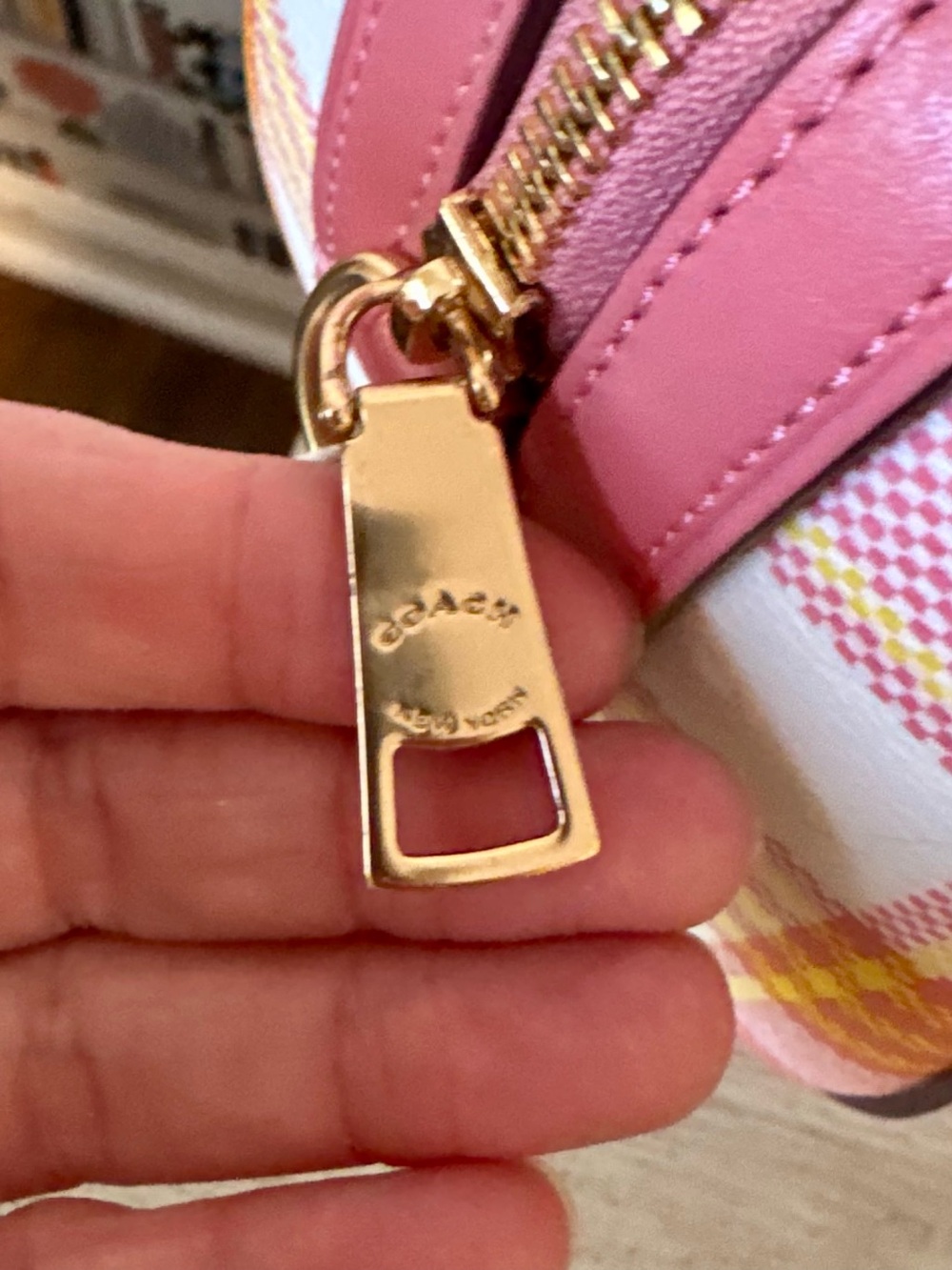 Coach Garden Plaid Rowan Top Handle Satchel/Crossbody in TAffy LIMITED EDITION - Picture 10 of 16